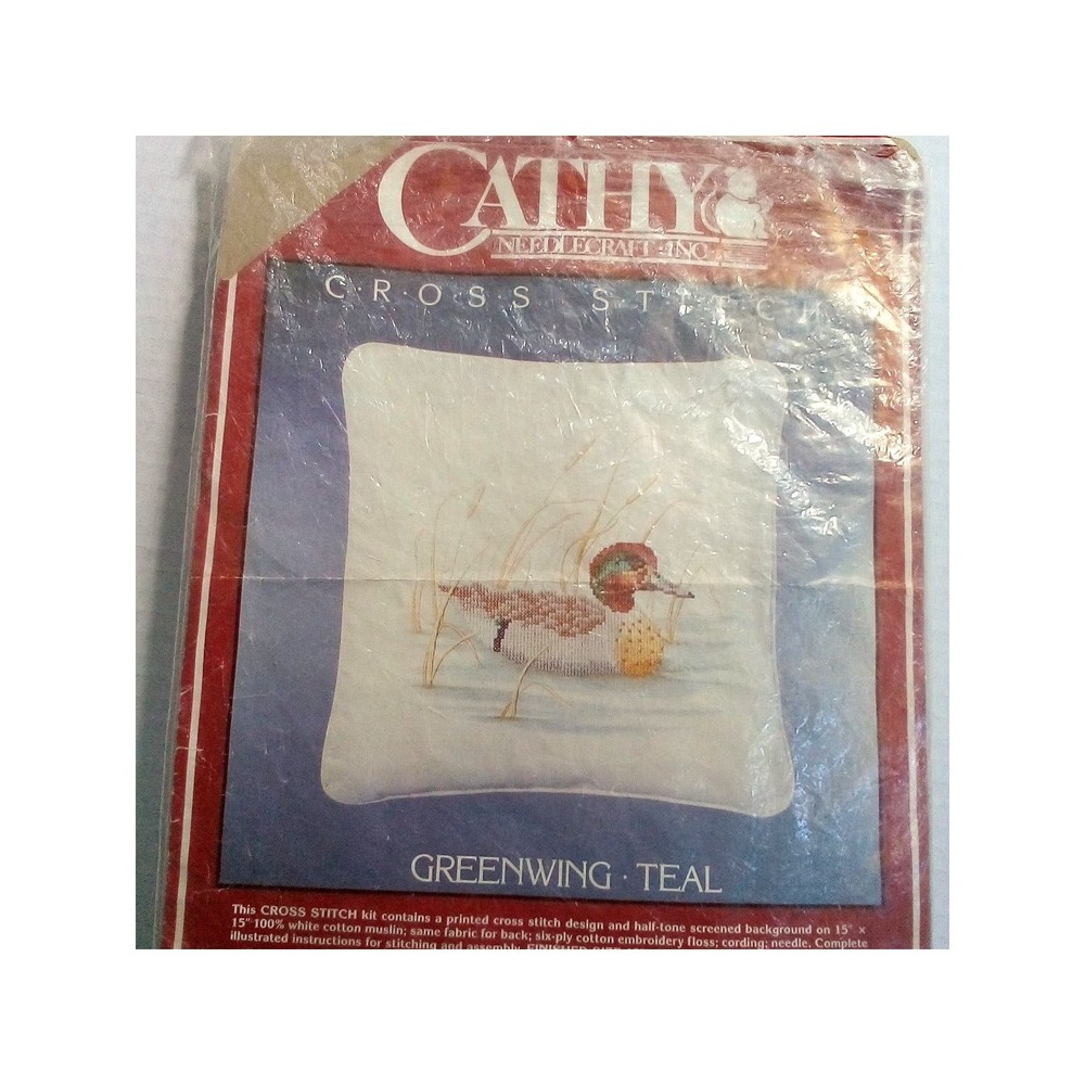 Cathy Cross Stitch kit with extra patterns Green Wing Teal